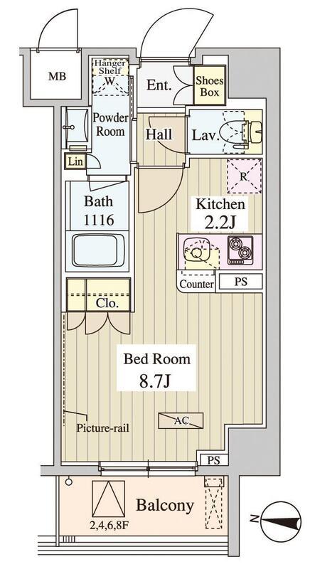 WASEDA APARTMENT ワセダアパートメント(1K/6階)の間取り写真