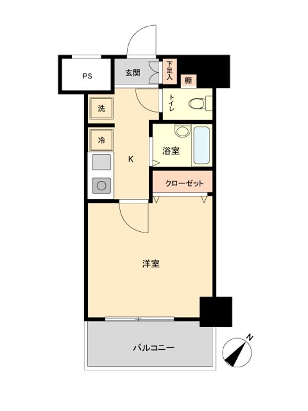 スカイコート文京茗荷谷(1K/4階)の間取り写真