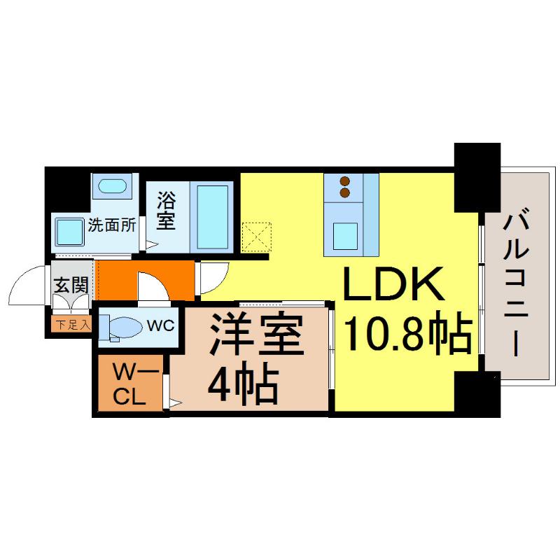 プレサンス丸の内レジデンスIII(1LDK/15階)の間取り写真