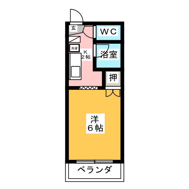 サープラスI ハヤシ(1K/2階)の間取り写真