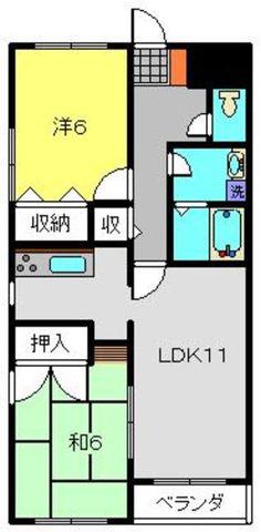 グリーングローヴ希望ヶ丘II番館(2LDK/2階)の間取り写真