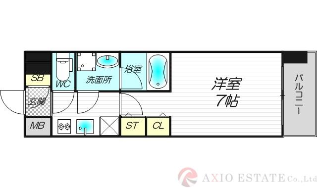 スプランディッド三国II(1K/4階)の間取り写真