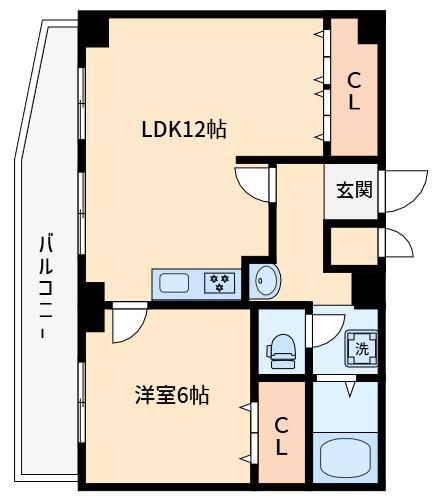 コート塚本(1LDK/5階)の間取り写真