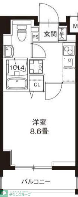 LUNIQ錦糸町(1K/5階)の間取り写真