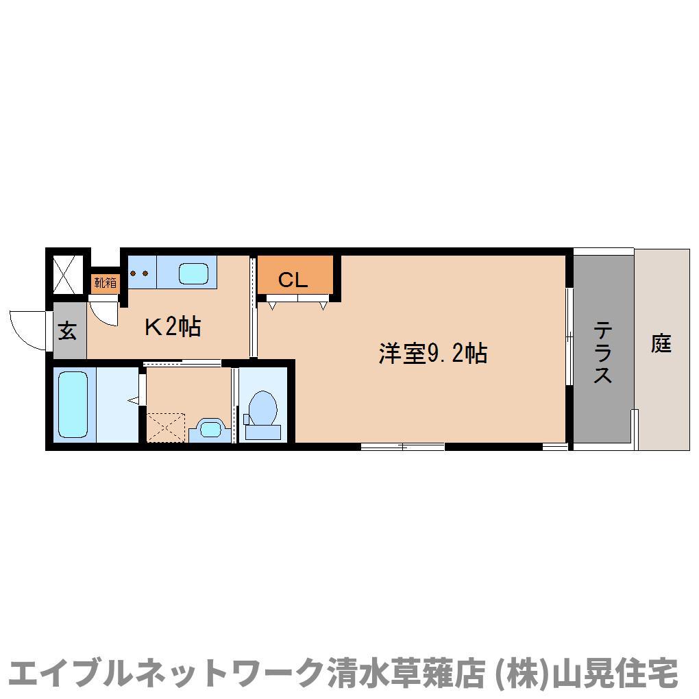 フェリーチェ(1K/1階)の間取り写真
