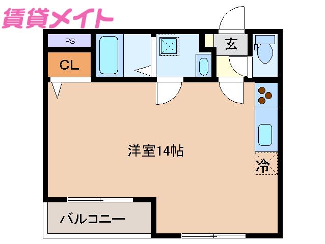 ラフィネ(ワンルーム/1階)の間取り写真