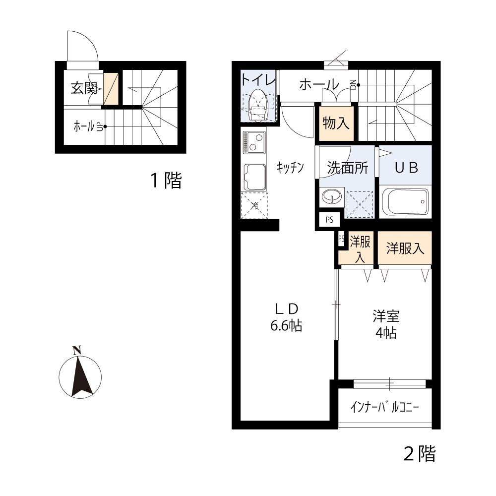 FORESTONE小金井(1LDK/2階)の間取り写真