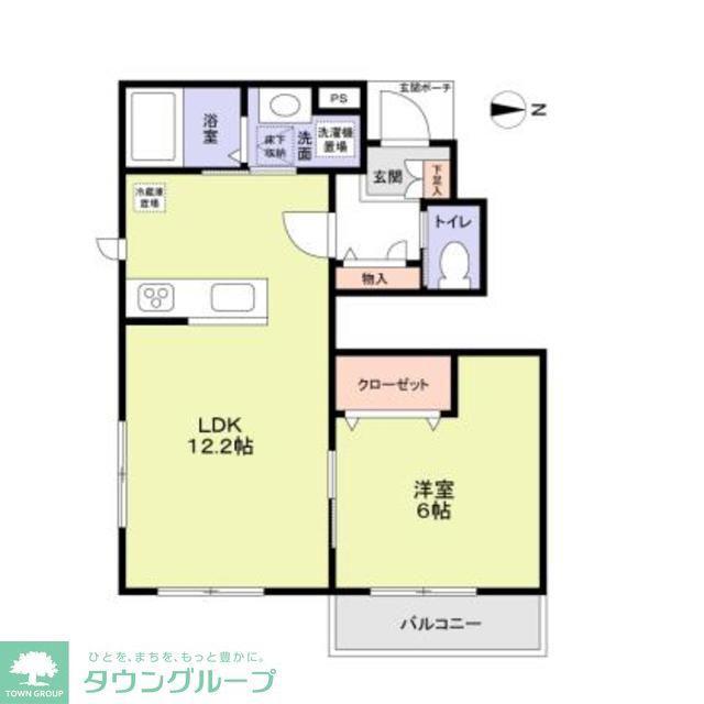 BERG HEIM ZWEI(1LDK/2階)の間取り写真