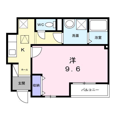パルム・ドール(1K/1階)の間取り写真