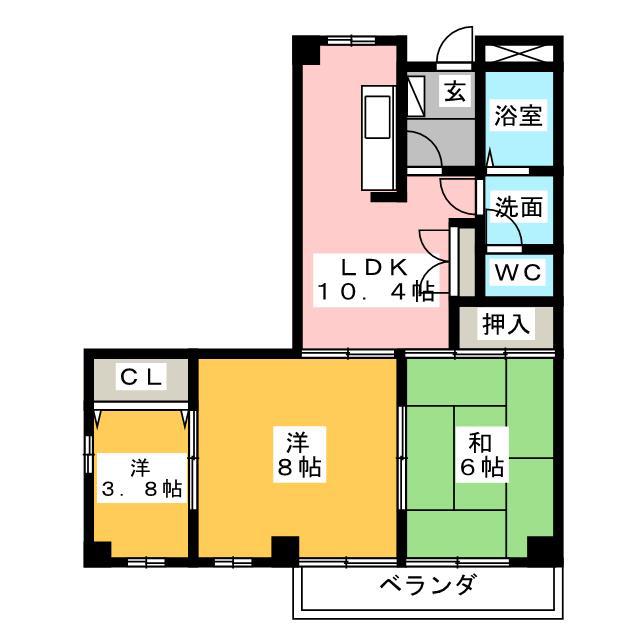 ロイヤルプライベートマンション(3LDK/3階)の間取り写真