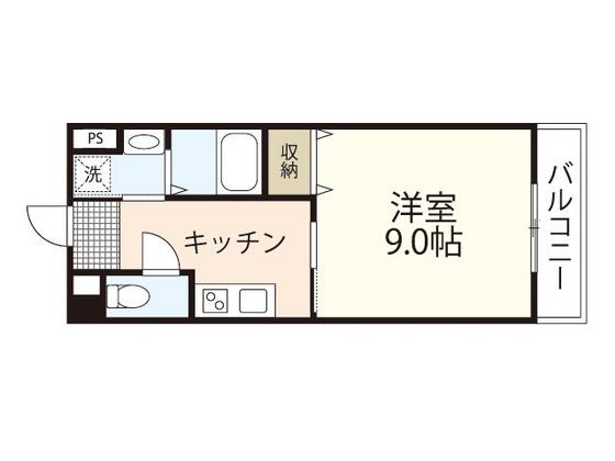 TYTハピネス(1K/2階)の間取り写真