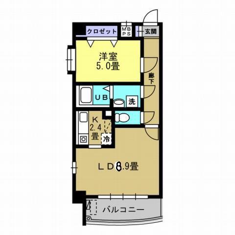 ヴィラクレール(1LDK/1階)の間取り写真