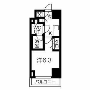 スパシエヴァロル品川荏原(1K/2階)の間取り写真