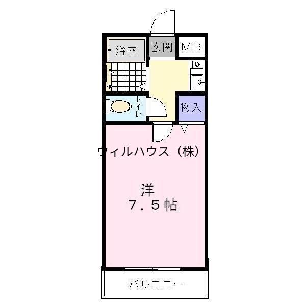 ハイツアズール(1K/4階)の間取り写真