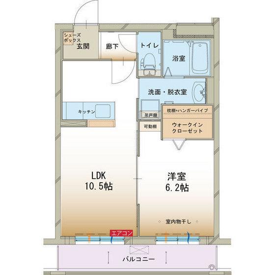 グランマーレ(1LDK/2階)の間取り写真