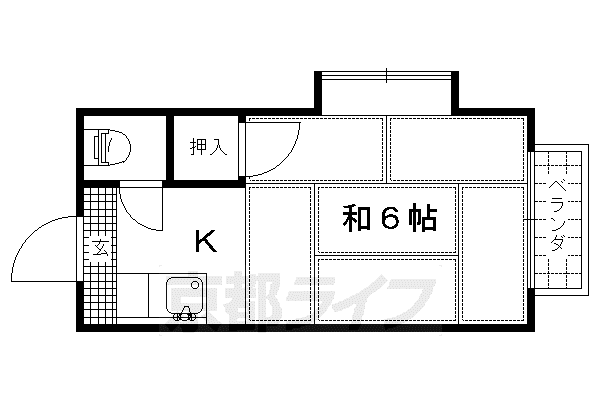 ハイツ真盛(1K/3階)の間取り写真