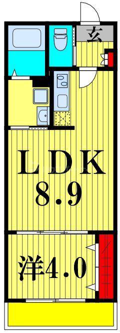 HD南柏(1LDK/2階)の間取り写真