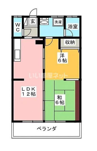 伊豆箱根大雄山線 五百羅漢駅 徒歩24分 2階建 築51年(2LDK/2階)の間取り写真