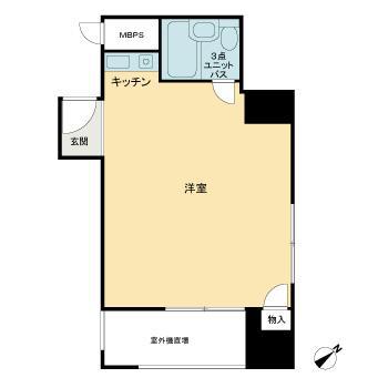ライオンズマンション南青山(ワンルーム/8階)の間取り写真