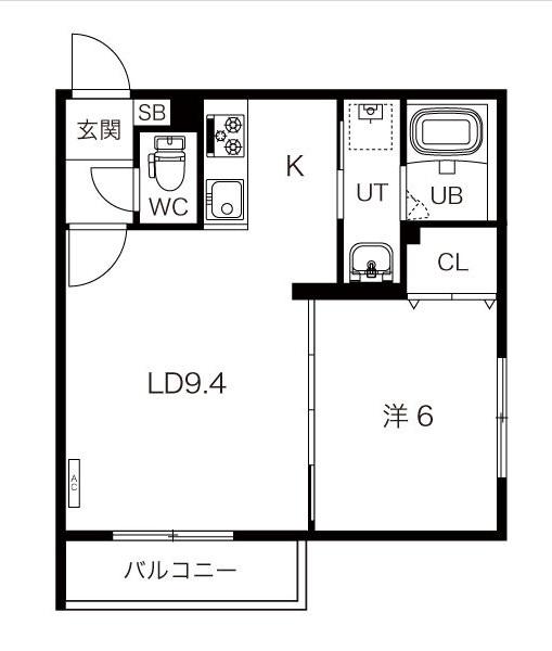 ロアジ栄通(1LDK/2階)の間取り写真