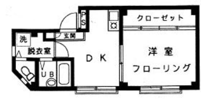 リオIIマツオカ(1DK/3階)の間取り写真