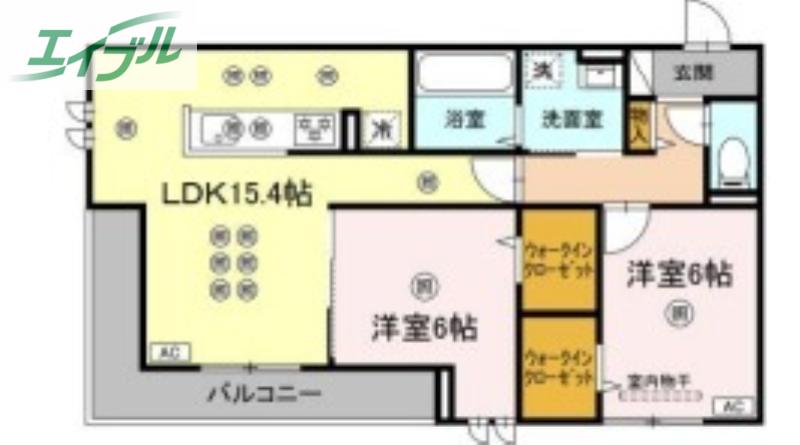 フェリックス(2LDK/3階)の間取り写真