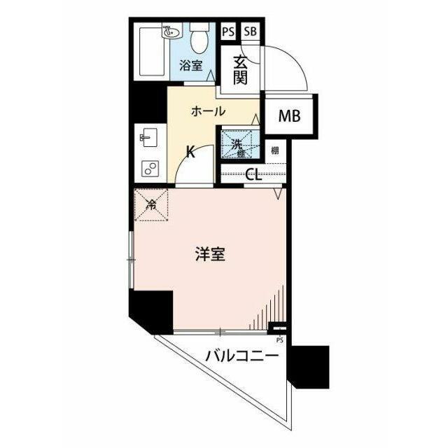 ガラステージ五反田(1K/6階)の間取り写真