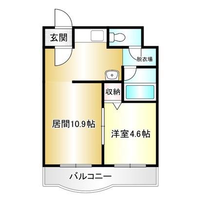 エクセルバード(1LDK/2階)の間取り写真