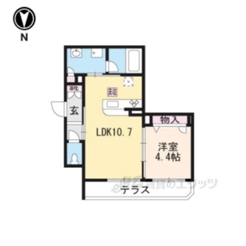イストワール御池(1LDK/1階)の間取り写真