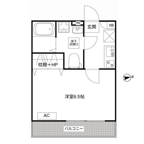 エムクアトロ柏3(1K/1階)の間取り写真