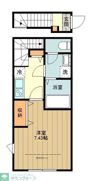 フルセイル豊田(1K/2階)の間取り写真