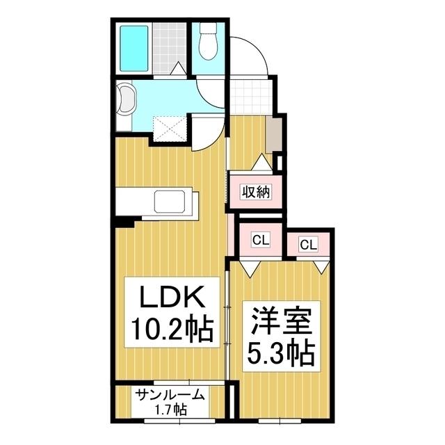セロ フォルトゥーナIII(1LDK/1階)の間取り写真