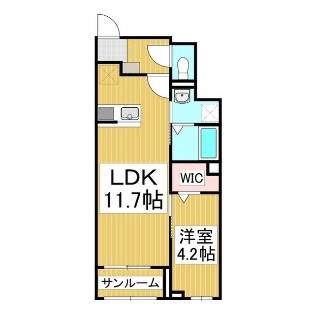 サジテール 青木島(1LDK/1階)の間取り写真