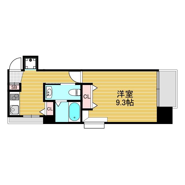 プルメリア新大阪(1DK/6階)の間取り写真