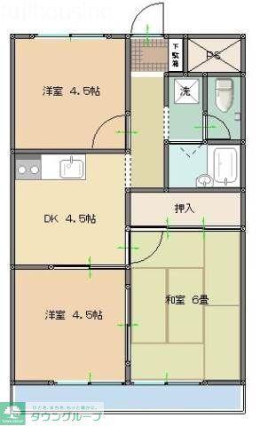 東武伊勢崎線 久喜駅 徒歩12分 3階建 築32年(3DK/2階)の間取り写真