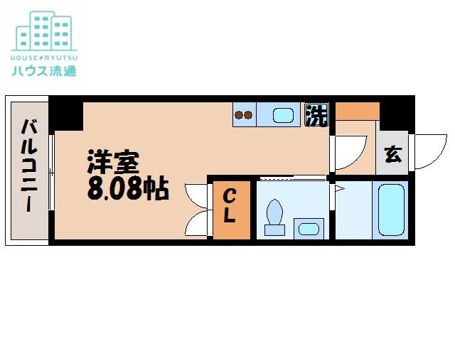 第一ハタビルL・FLORE(ワンルーム/4階)の間取り写真