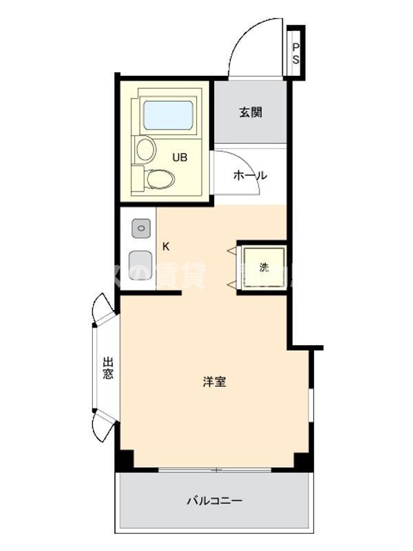 クレストヒルズ山手九〇(ワンルーム/1階)の間取り写真