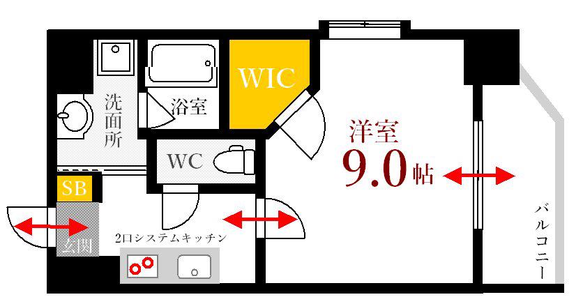 THE GARDEN PLACE HIJIYAMA(1K/10階)の間取り写真
