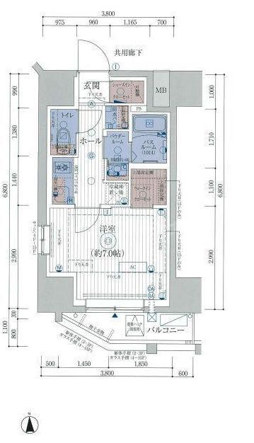 ESTEM COURT KAMEIDO TOKYO イースト(1K/8階)の間取り写真