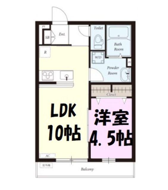 ブランノワール(1LDK/2階)の間取り写真