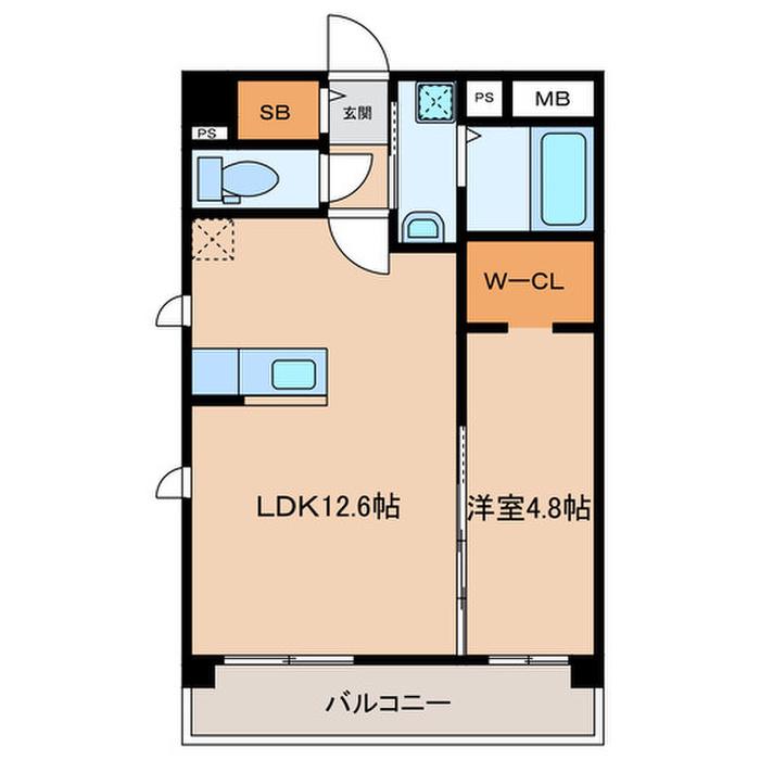 WISTERIA SUITE(1LDK/6階)の間取り写真