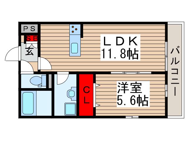 リブリ・LOTUS(1LDK/1階)の間取り写真