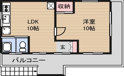 関本マンション(1LDK/6階)の間取り写真