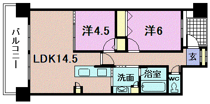 ダイアパレス白山(2LDK/11階)の間取り写真