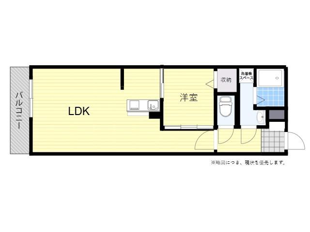 REGINA大分駅南(1LDK/4階)の間取り写真