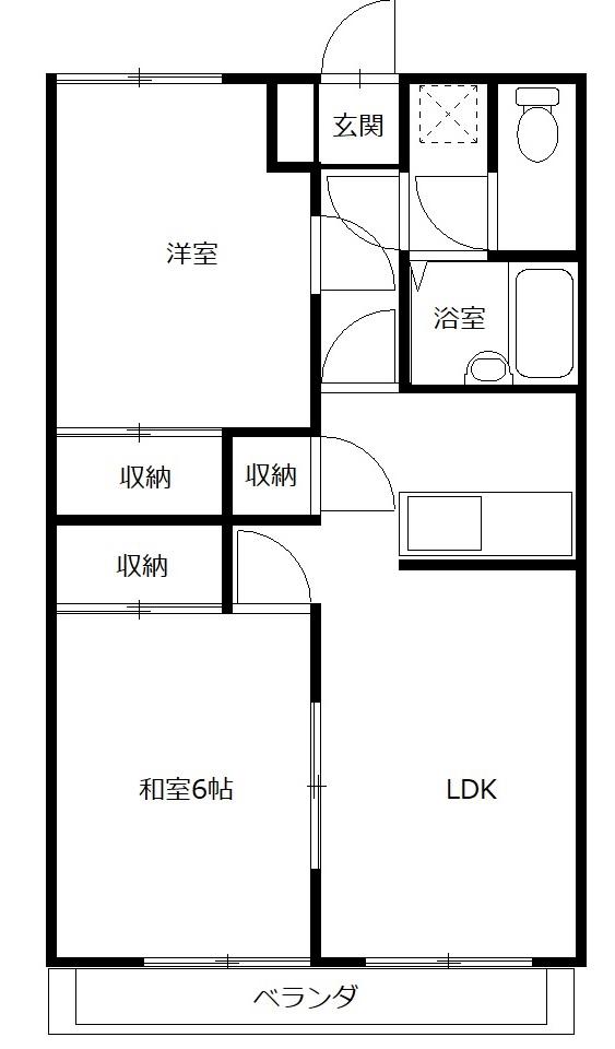 城之内アーバンハイツ(2LDK/3階)の間取り写真
