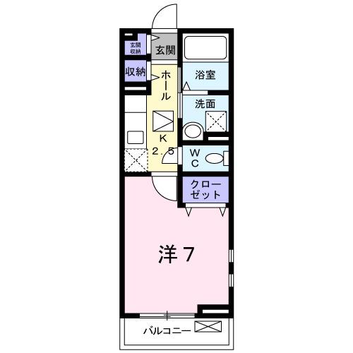シャロル3(1K/1階)の間取り写真