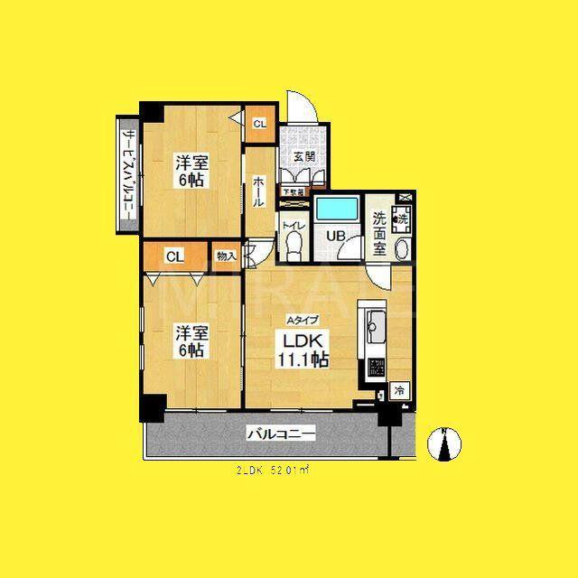 URBAN東戸塚(2LDK/5階)の間取り写真