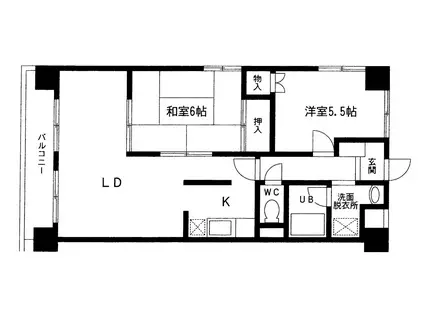 プレッソ吉田(2LDK/1階)の間取り写真