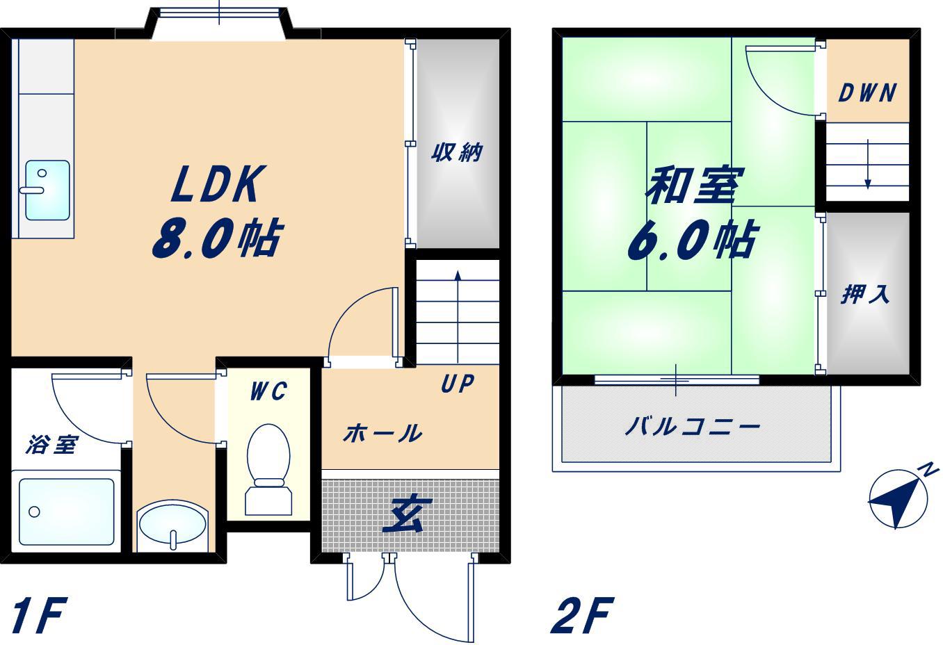 サンライフクローバー(1LDK/1階)の間取り写真